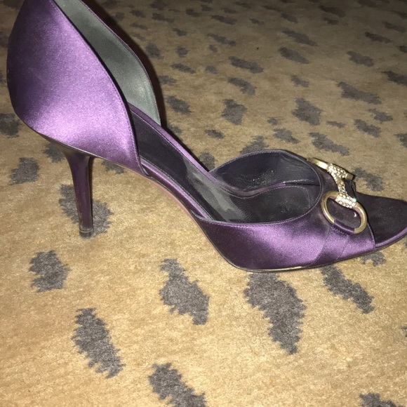 Purple silk Gucci heels - Picture 5 of 6